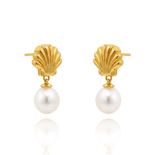 Brincos Ouro 18K E Pérolas