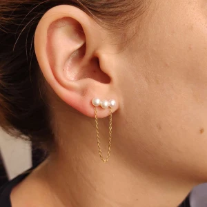 Brincos Ouro 18K E Pérolas Brincos Ouro 18K E Pérolas