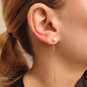 Brincos Ouro 18K E Pérolas