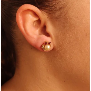 Brincos Ouro 18K E Pérolas