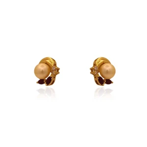 Brincos Ouro 18K E Pérolas
