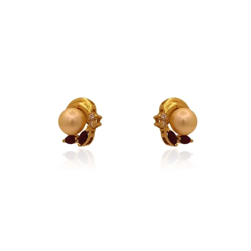 Brincos Ouro 18K E Pérolas