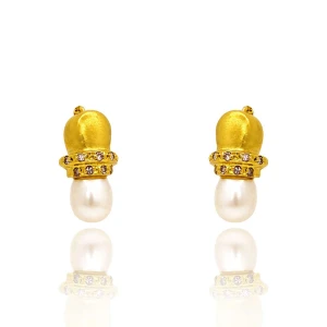 Brincos Ouro 18K E Pérolas