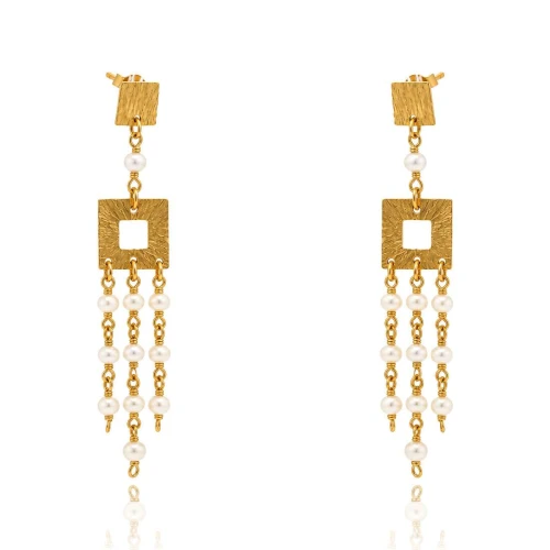Brincos Ouro 18K E Pérolas