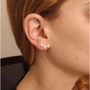 Brincos Ouro 18K E Pérolas