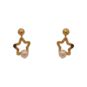 Brincos Ouro 18K E Pérolas