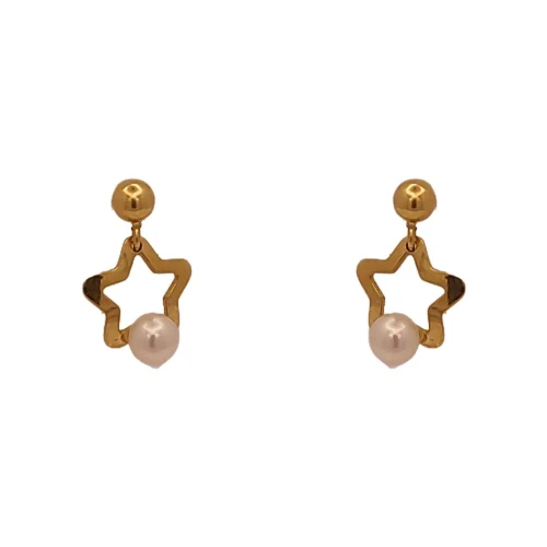 Brincos Ouro 18K E Pérolas