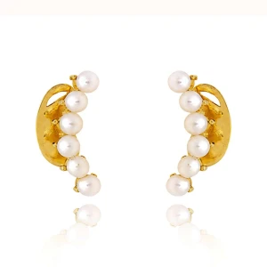 Brincos Ouro 18K E Pérolas