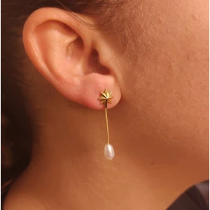 Brincos Ouro 18K E Pérolas