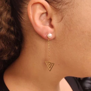 Brincos Ouro 18K E Pérolas