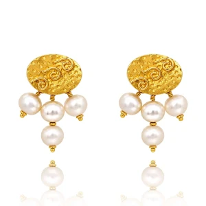 Brincos Ouro 18K E Pérolas