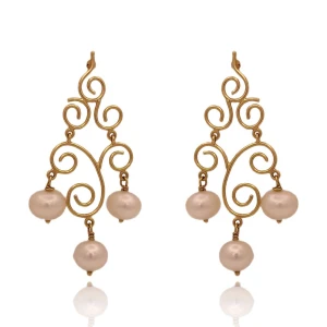 Brincos Ouro 18K E Pérolas