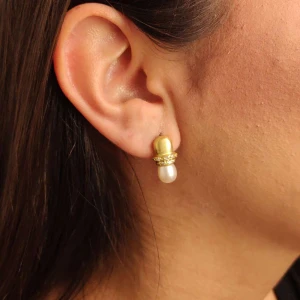 Brincos Ouro 18K E Pérolas