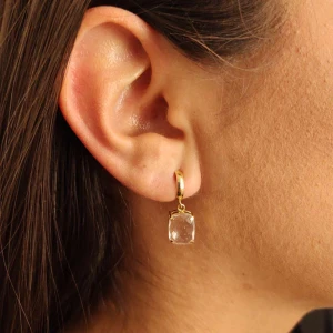 Brincos Ouro 18K E Quartzos
