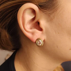 Brincos Ouro 18K E Quartzos