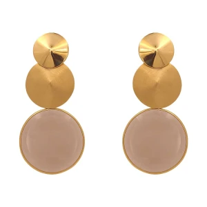 Brincos Ouro 18K E Quartzos