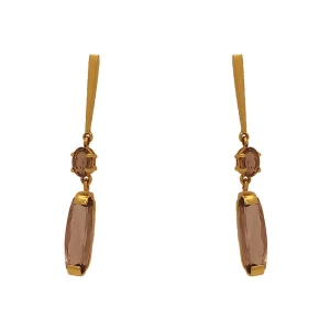 Brincos Ouro 18K E Quartzos