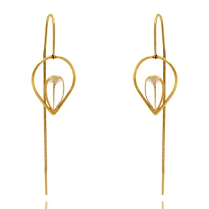 Brincos Ouro 18K E Quartzos