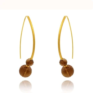 Brincos Ouro 18K E Quartzos