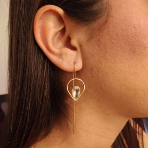 Brincos Ouro 18K E Quartzos