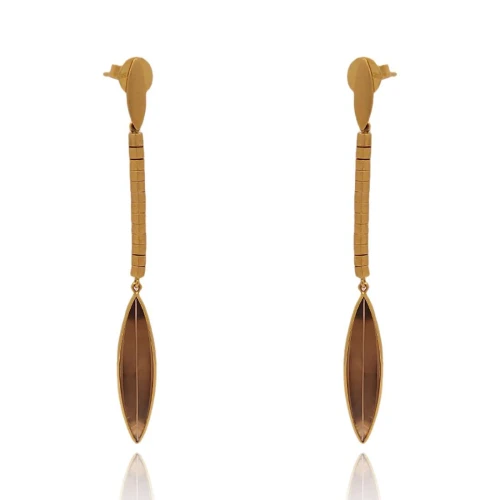 Brincos Ouro 18K E Quartzos