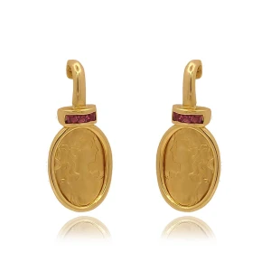 Brincos Ouro 18K E Rubis Brincos Ouro 18K E Rubis