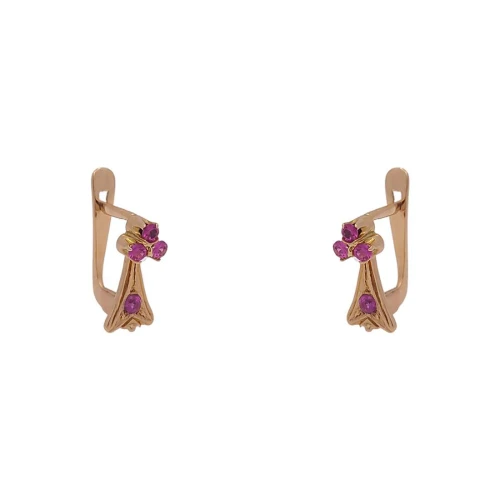 Brincos Ouro 18K E Rubis