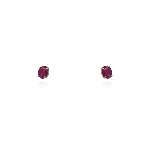 Brincos Ouro 18K E Rubis
