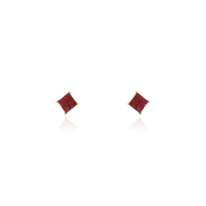 Brincos Ouro 18K E Rubis