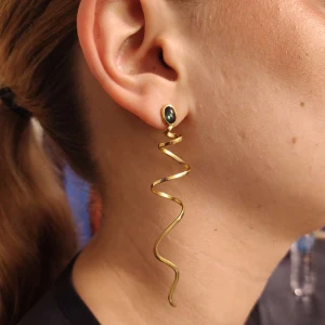 Brincos Ouro 18K E Safiras