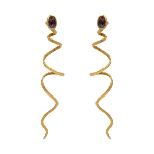 Brincos Ouro 18K E Safiras