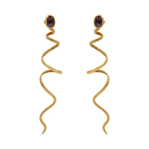 Brincos Ouro 18K E Safiras