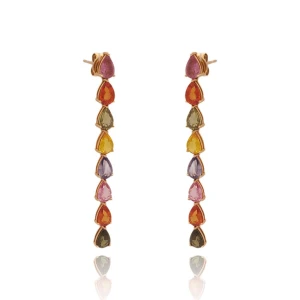 Brincos Ouro 18K E Safiras Brincos Ouro 18K E Safiras