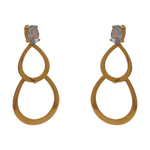 Brincos Ouro 18K E Topázios