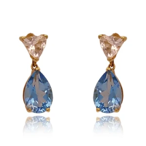 Brincos Ouro 18K E Topázios