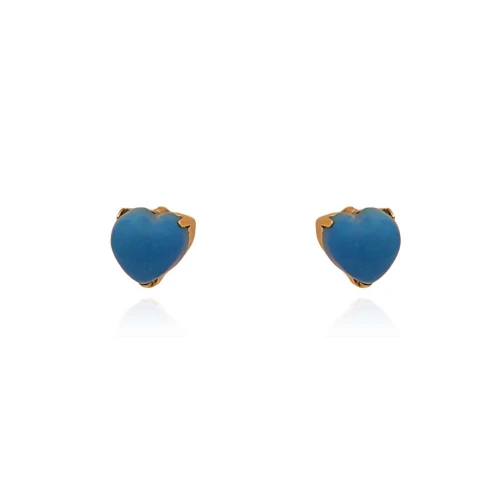 Brincos Ouro 18K E Turquesas