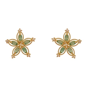 Brincos Ouro 18K, Esmeraldas E Diamantes