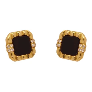 Brincos Ouro 18K, Onix E Diamantes