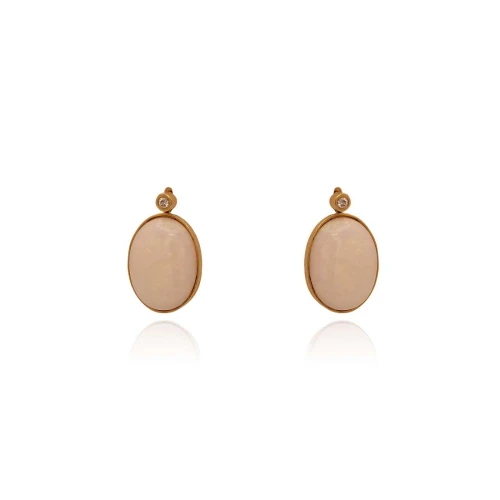 Brincos Ouro 18K, Opalas E Diamantes