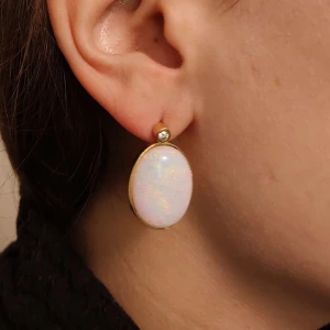 Brincos Ouro 18K, Opalas E Diamantes