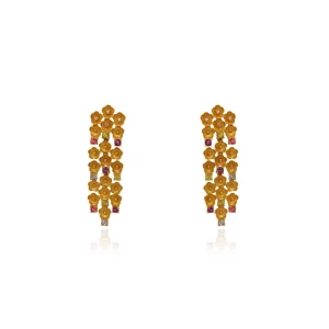 Brincos Ouro 18K, Pedras Brasileiras E Diamantes