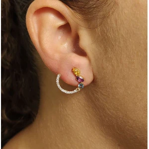 Brincos Ouro 18K, Pedras Brasileiras E Diamantes