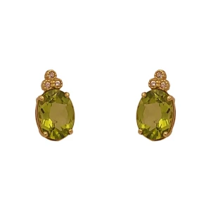 Brincos Ouro 18K, Peridotos E Safiras
