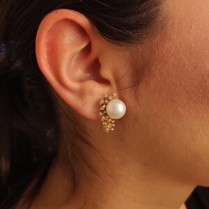 Brincos Ouro 18K, Pérolas E Cristais