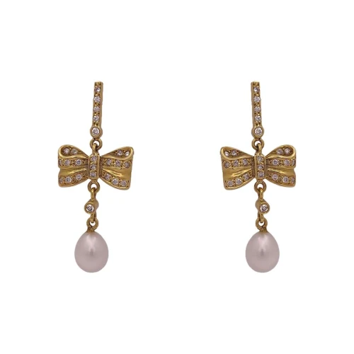 Brincos Ouro 18K, Pérolas E Diamantes