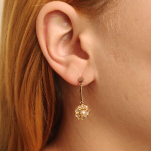Brincos Ouro 18K, Pérolas E Diamantes Brincos Ouro 18K, Pérolas E Diamantes