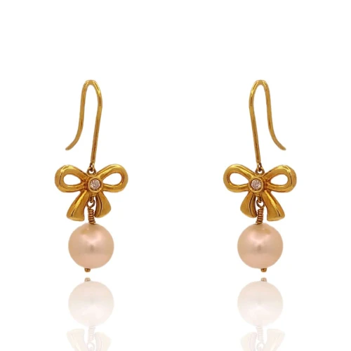 Brincos Ouro 18K, Pérolas E Diamantes
