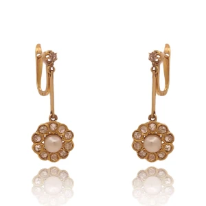Brincos Ouro 18K, Pérolas E Diamantes