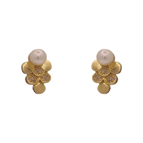 Brincos Ouro 18K, Pérolas E Diamantes
