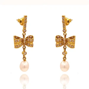 Brincos Ouro 18K, Pérolas E Diamantes Brincos Ouro 18K, Pérolas E Diamantes